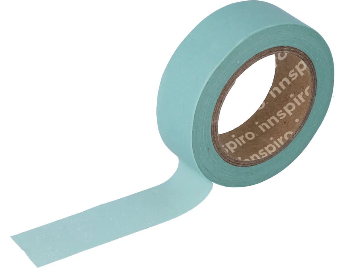 INNSPIRO Masking Tape Washi Tape Light Green 15 mm x 10 m Basic Smooth Series