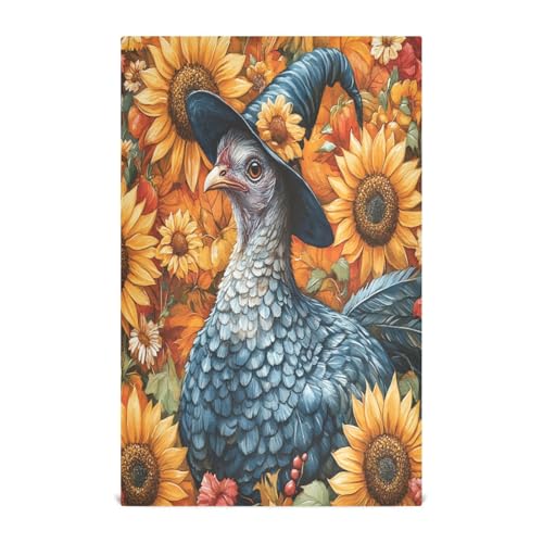 STAYTOP Thanksgiving Turkey Kitchen Dish Towel Set,4Pcs Drying Kitchen Towels Tea Towels Gift Set for Drying Cleaning Cooking Baking