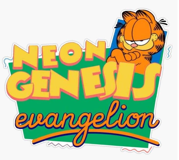H&S Neon Genes|s Evangelion Garfield Sticker Vinyl Bumper Sticker Decal Waterproof 5"