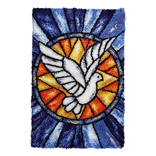 Latch Hook Rug Kits Set För Aldult - Diy Stor Peace Dove Djur Förtryckta Nybörjare Virka Tillverkning, Super Enkel Oavslutad Matta Broderi Handarbete, Gåva För Hantverk Älskare, Peace Dove, 102X69Cm