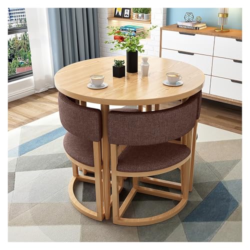 Set di tavolo da pranzo rotondo per 4 persone, tavolino da caffè e sala conferenze, elegante tavolo da colazione per cucina, ufficio e soggiorno, colore: verde chiaro