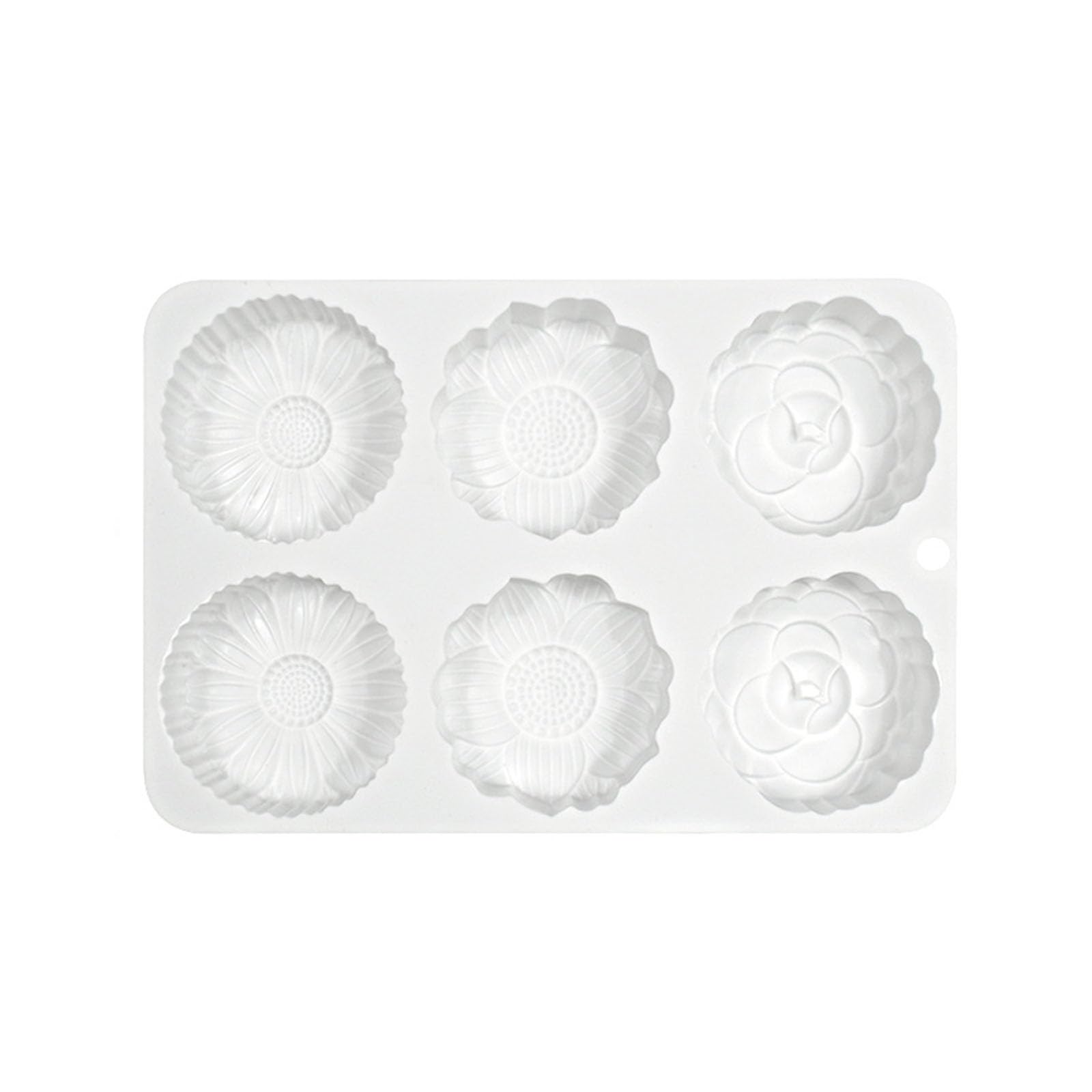 Tsophreniq 6Cells Dessert Flower Shaped Baking Molds Fondant Cake Silicone Lover Flower Shape