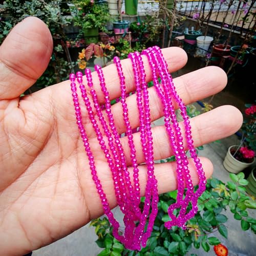Image of 2mm Rondelle Glass Beads for Jewelry Making, Faceted Briolette Crytal Spacer Beads for Bracelet Necklace Earring, Rose Red 1200pcs