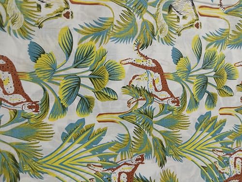 Image of Doraya Pure Cotton Dress Making Fabric Sanganeri Print Jaipuri Hand Block Printed Unstitched Dress Material for Women Blouse /Plazzo,Kurti /Lehenga Piece Womens 43 inch Inches Width (White 3, 2.5 Meter)