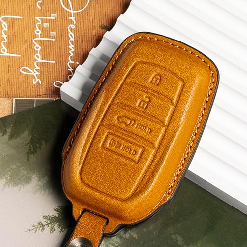 Image of for Toyota Key Fob Cover Leather car Key case fits 2027 2026 2025 2024 Grand Highlander Camry Crown Signia Highlander Venza Land Cruiser Accessories