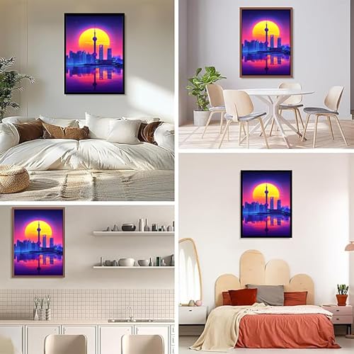 Peinture Diamant Point de Croix Kit Paysage avec Strass 5D
