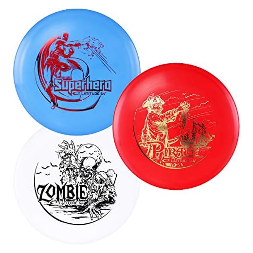 D·D DYNAMIC DISCS Latitude 64° SPZ Disc Golf Starter Set | Set Includes a Base Plastic Superhero, Pirate, and Zombie | Beginner Friendly Disc Golf Starter Set | Stamp Colors Will Vary