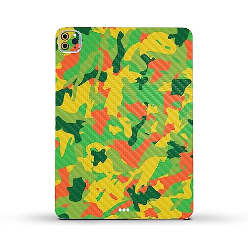 Image of MightySkins Carbon Fiber Skin Compatible with Apple iPad Pro 11 inch M2 4th Gen (2022) Full Wrap Kit - Spring Camouflage | Protective, Durable Textured Carbon Fiber Finish | Made in The USA