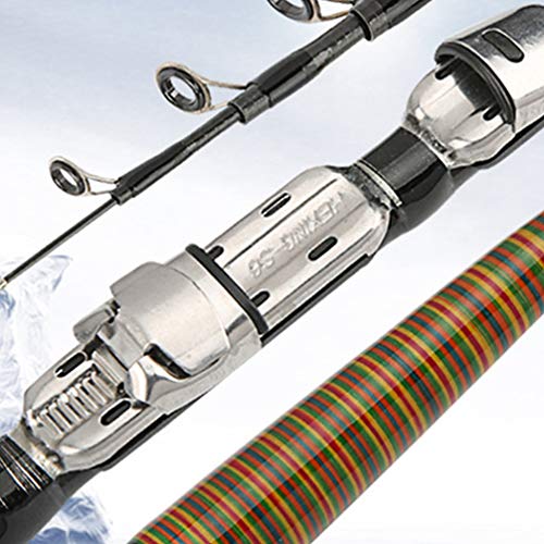 BESPORTBLE Mini-Angelrute, ultraleicht, einziehbar, für Reisen, Salzwasser, Süßwasser, Boot, Angeln, Anfänger, Kinder… – Bild 5