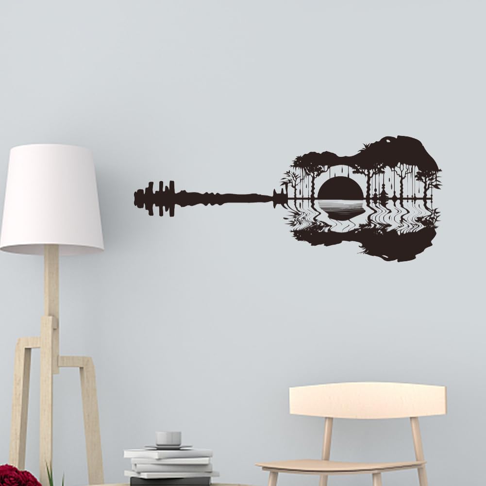 ANATTASOUL Kitchen Wall Stickers Guitar Peel and Stick Wall Decals,Wall Murals Removable Wall Art Decor for Living Room Bedroom