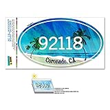 Graphics and More Zip Code 92118 Coronado, CA Euro Oval Window Bumper Glossy Laminated Sticker -
