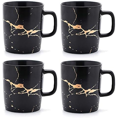 Coffeezone Matte Keramik Marmor Tee Kaffee Tasse Luxus Gold Inlay Cover