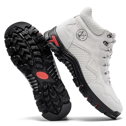 Image of FLYLAND Men's Chukka Boots Casual Leather Shoes Ankle Shoes Non Slip Breathable Comfortable Mid Top for Outdoor Driving Walking