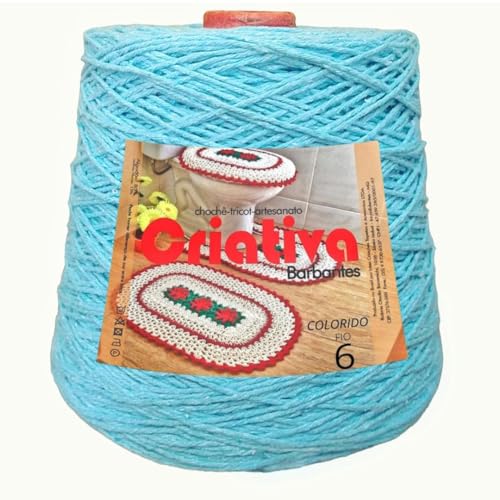 Barbante Para Crochê Criativa Azul Claro 1Kg N.º 6