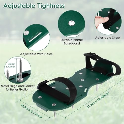 EXKURPOO Lawn aerator shoes Garden Nail Shoes Grass Loose Soil Tool Lawn Aerator Sandals Nail Shoes Yard Garden Tool Scarifier Nail Cultivator For Yard(6pcs) - Image 3