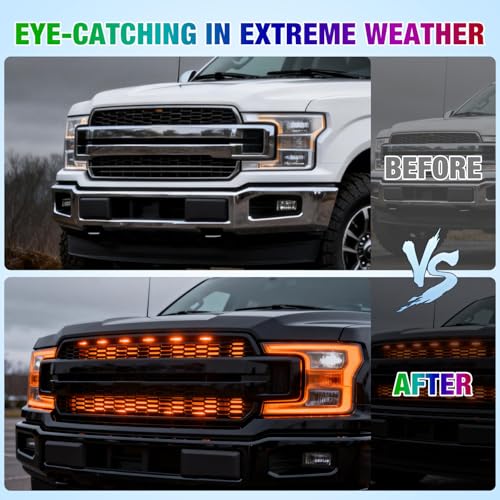 Image of Nilight 4PCS 24 inch RGB LED Grille Light Strips with APP & Remote Control