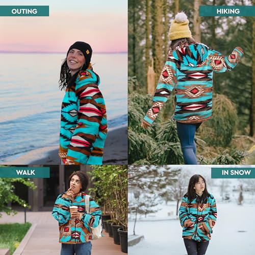 TrailCrest Ladies Smart Plush Sherpa Lined Hooded Sweater Jacket, Zip Up Classic4