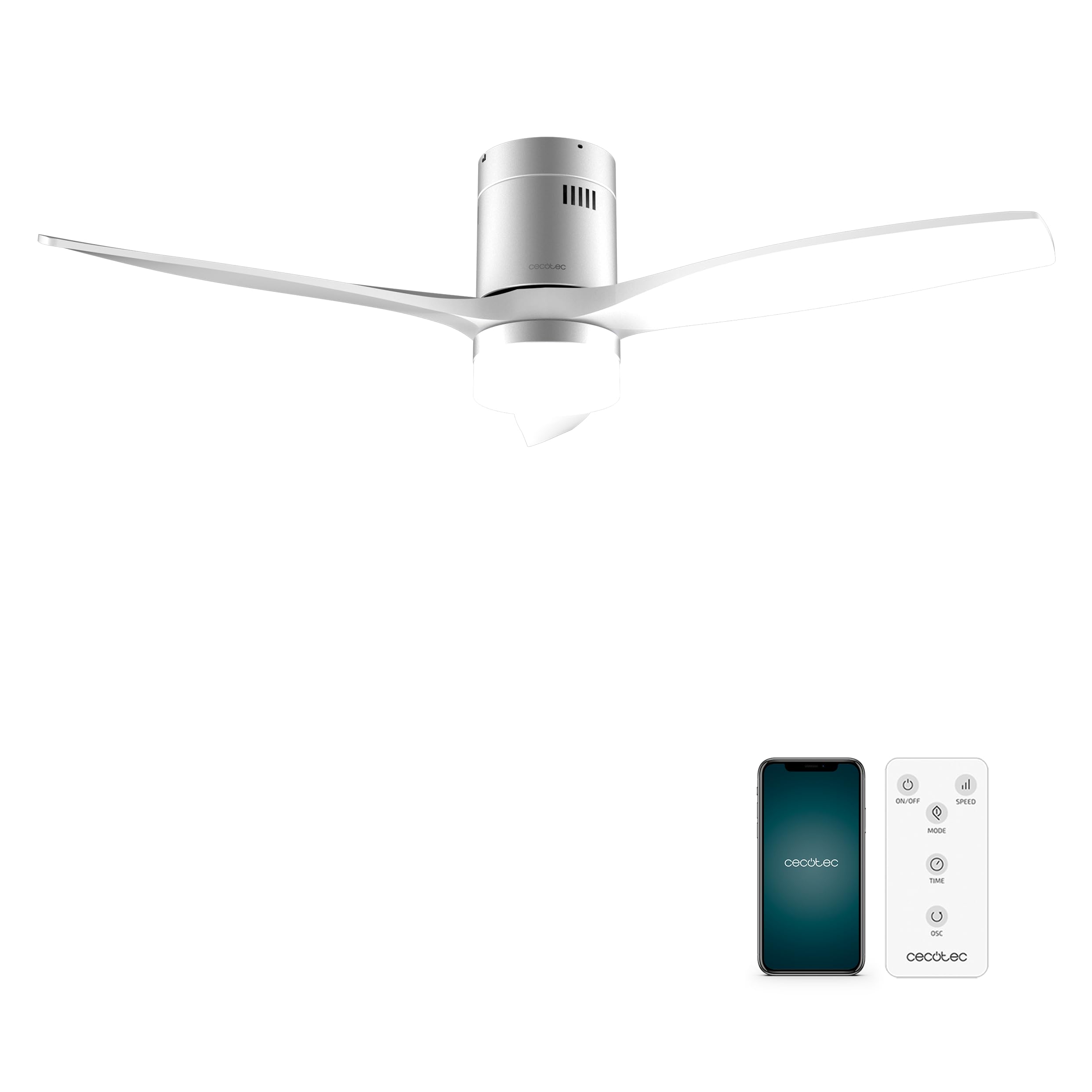 Cecotec Ventilador de Techo con Mando EnergySilence Aero 5500 Aqua Black&White Connected. Motor DC 40W, Diámetro 132cm, 3 Aspas, Bajo consumo, Wifi, Exteriores, Temporizador, Verano e invierno — view 30