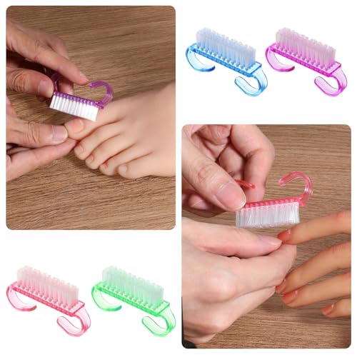 Aeaocvo 20 Stück Nagelbürste, Handbürste Mini Nail Brush mit Griff, Fingernagelbürste für Maniküre, Nagelreinigungsbürste, Peeling Reinigungsbürsten für Zehen, Nägel