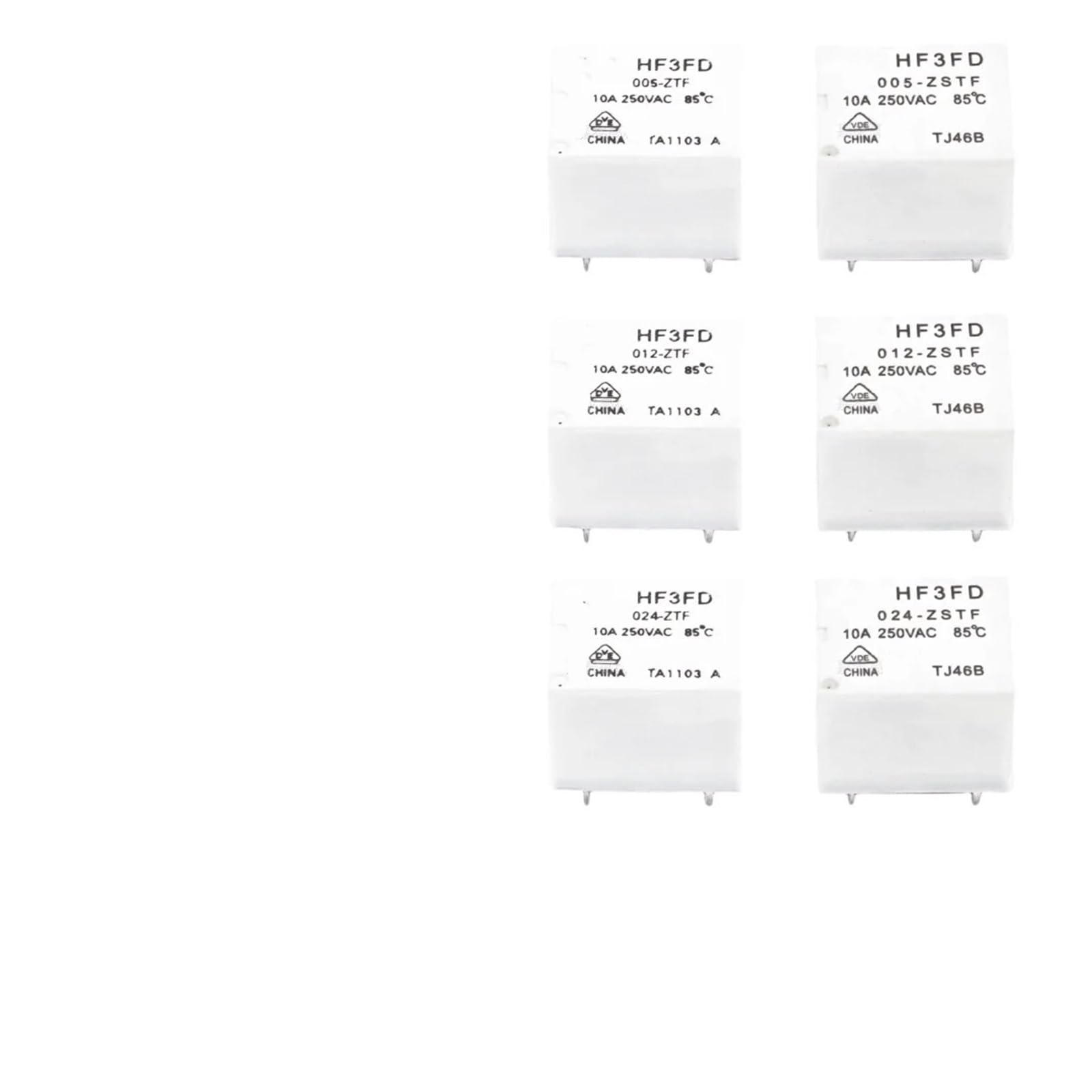 5 szt. HF3FD-005-012-024-ZTF HF3FD-005-012-024-ZSTF HF3FD-005-012-024-HTF HF3FD-005-012-024-HSTF PRZEKAŹNIK 4 piny 10A(HFD-005-012-024-HSTF 3FD-02. 4-HTF 4PIN)