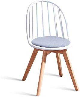 Goquik Nordic Silla de Madera sillón hogar Moderno Restaurante Silla Minimalista Sub-Windsor Perezoso sillón Taburete de Madera (Color : White)
