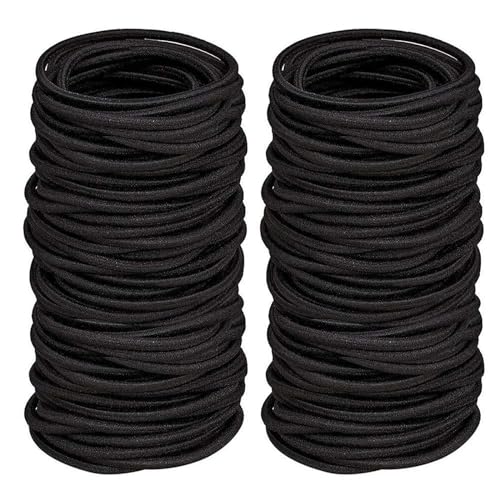 Élastiques à cheveux épais sans métal pour éviter la casse lot de 100 noirs