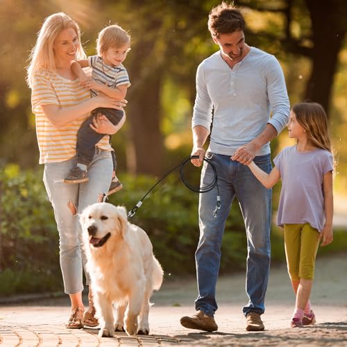 QWORK® 3m Tie-Out Leinen mit 360° Drehbarem Clip - Kausichere, wasserdichte und Rostfreie Hundeleine für Kleine bis Große Hunde