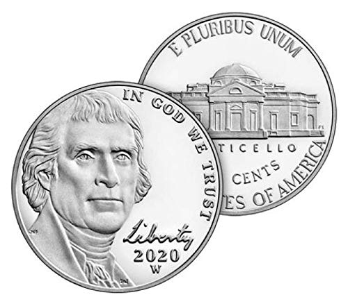 2020 W Westpoint Minted Jefferson Nickel 2020 W Jefferson Premium Nickel Proof Sealed In Original Packaging With COA Nickel Premium Proof US Mint DCAM