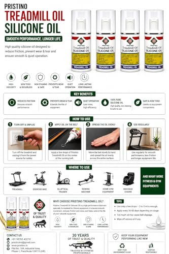 Image of PRISTINO - Pure Silicone Treadmill Lubricant Oil for Belt /High Viscosity I Non Toxic Odor Free (300ml)