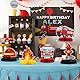 GEBETTER 9 Stück Feuerwehr Party Deko Tischdeko Feuerwehrauto Bienenwabe Mittelstücke Dekoration Kinder für Geburtstagsparty Mottoparty Kindergeburtstag Party Geburtstag Partyzubehör Kinderparty