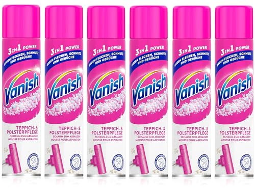 Vanish Power Schaum Teppichreiniger – Teppich Reinigungsmittel – Extra stark gegen Schmutz, schlechten Geruch & Staub – 6 x 650 ml Vanish Power Schaum Teppichreiniger – Teppich Reinigungsmittel – Extra stark gegen Schmutz, schlechten Geruch & Staub – 6 x 650 ml