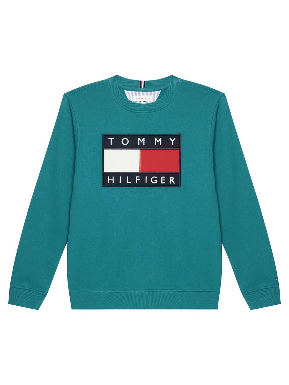 Tommy Hilfiger Felpa Bambino Unisex Heritage con Applique del Logo KS0KS00