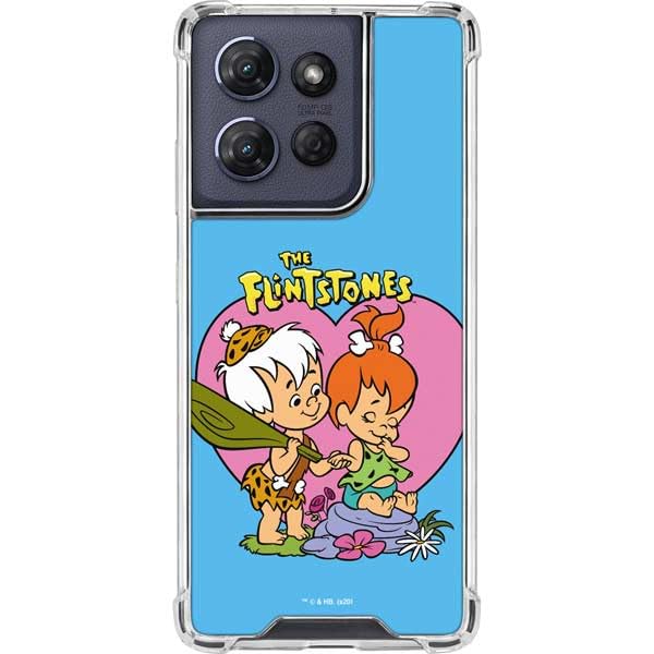 Skinit Clear Phone Case Compatible with Moto G Play 5G (2025) - Officially Licensed The Flinstones BAMM-BAMM and Pebbles Design