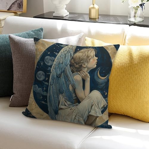 Fundas de cojín con diseño de ángel de felpa bohemia para sofá 8