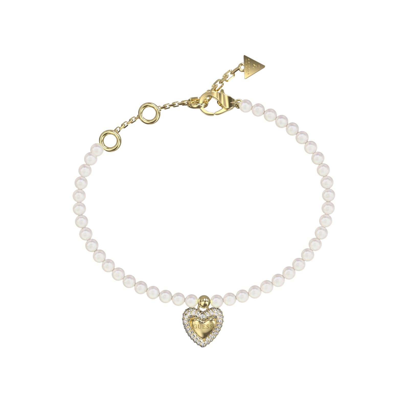 GUESS brazalete Beloved Pave Heart Bracelet Yellow Gold dorado