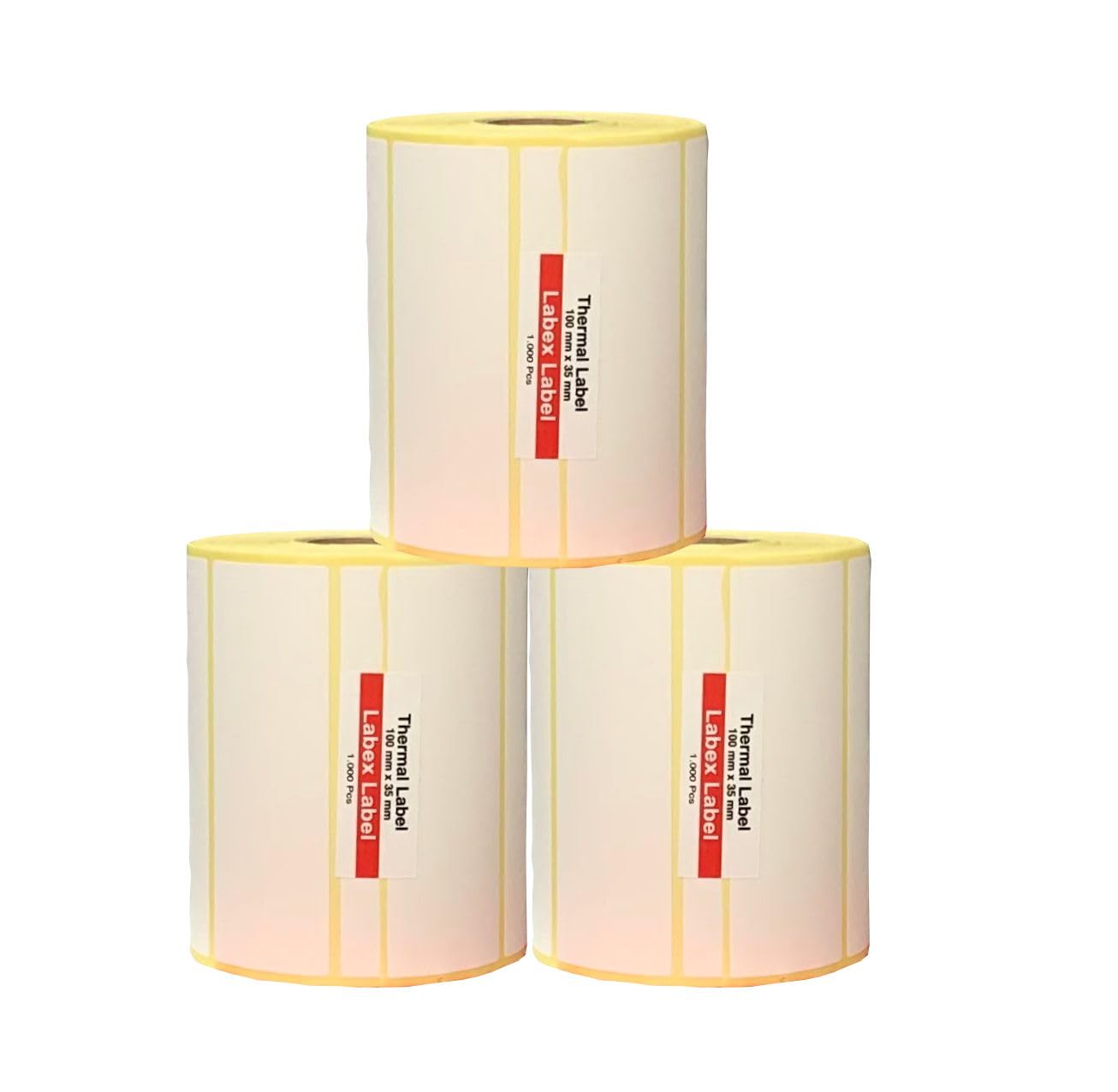 Etiquetas térmicas 100x35 mm en rollo – Rollo Etiquetas Envío DHL GLS SEUR MRW – 3 rollos – Sin cinta – TSC Godex compatible – Labex Label