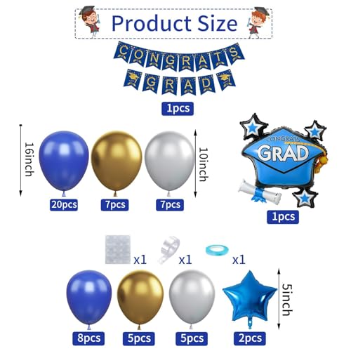Save 20% on Blue Silver Graduation Balloon Arch Kit - Image 3