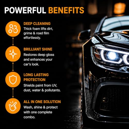 Image of CAR SAAZ Complete Car Care Combo Pack Including Foam X High Foam Car Wash Shampoo, Instant Shine All in One Polish Spray and Scratch-Free Microfiber Wash Mitt for Interior & Exterior Cleaning