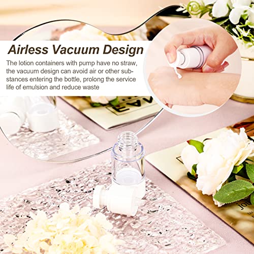 12 Pcs 15 ml Airless Pump Bottles 0.5 oz Travel Pump Bottle Dispenser Refillable Cosmetic Cream Jar Vacuum Makeup Pump Containers Plastic Pump Press Bottles for Lotion Perfume4