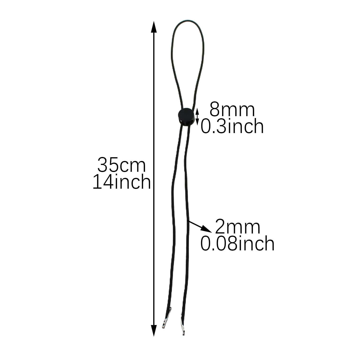 RLECS 10PCS 70cm Black Elasticated Detachable Windproof Rope Fisherman/Sun/Wide Brim Hat/Riding Helmet Accessories