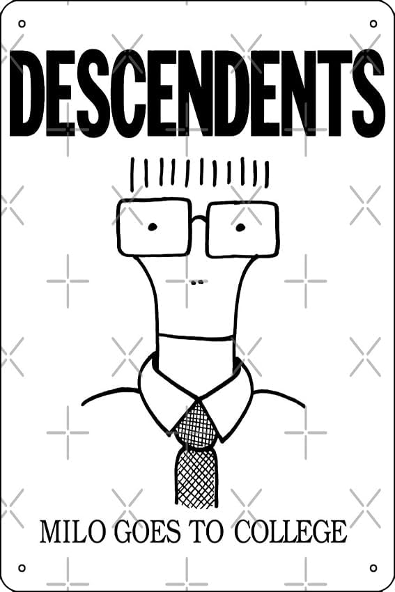 Milo - Póster de metal con texto en inglés "Go to College" de 12 x 8 pulgadas, divertido hombre, cueva, hogar, oficina, bar, decoración