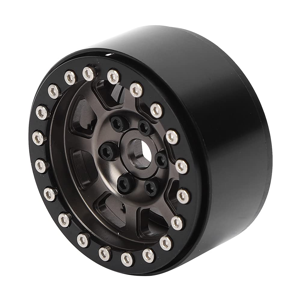 Ulepszony metalowy zestaw felg 4 szt. Wysoka precyzja Trwałe dopasowanie do RGT 86100 1/10 RC Car Srebrny Czarny Tytan (Titanium color R86083T)