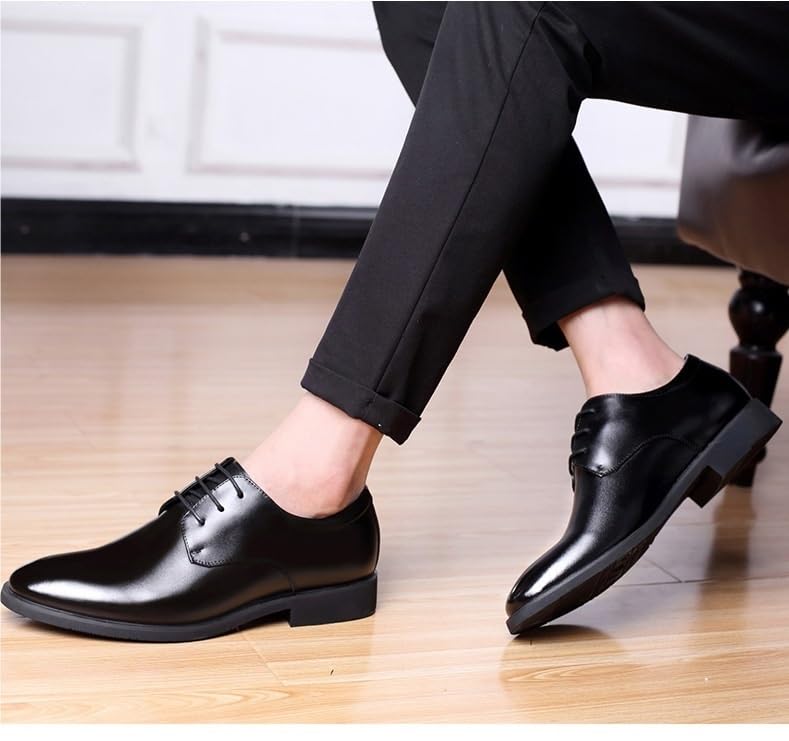 Party Men's Formal Shoes Italian Leather Lace-up Breathable Slip Resistant Low Top Rubber Sole Non Slip Classic4