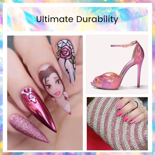 Image of Rhinestones Non Hotfix Flatback Rhinestones for Crafts Glass Nail rhinestones Nail Gems Crystals Rhinestones for Makeup Bags Shoes Decoration DIY(SS20,1440pcs,Rose)