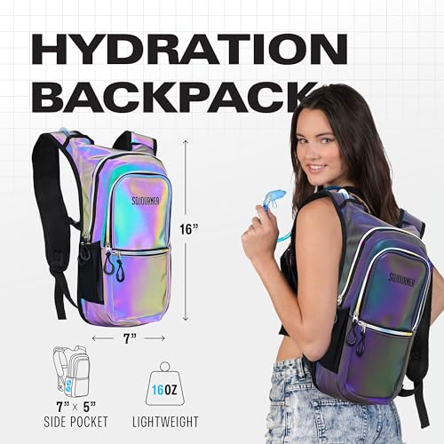 Image of Sojourner Hydration Pack, Hydration Backpack - Water Backpack with 2l Hydration Bladder, Festival Essential - Rave Hydration Pack Hydropack Hydro for Hiking, Running, Biking, Festival Gear