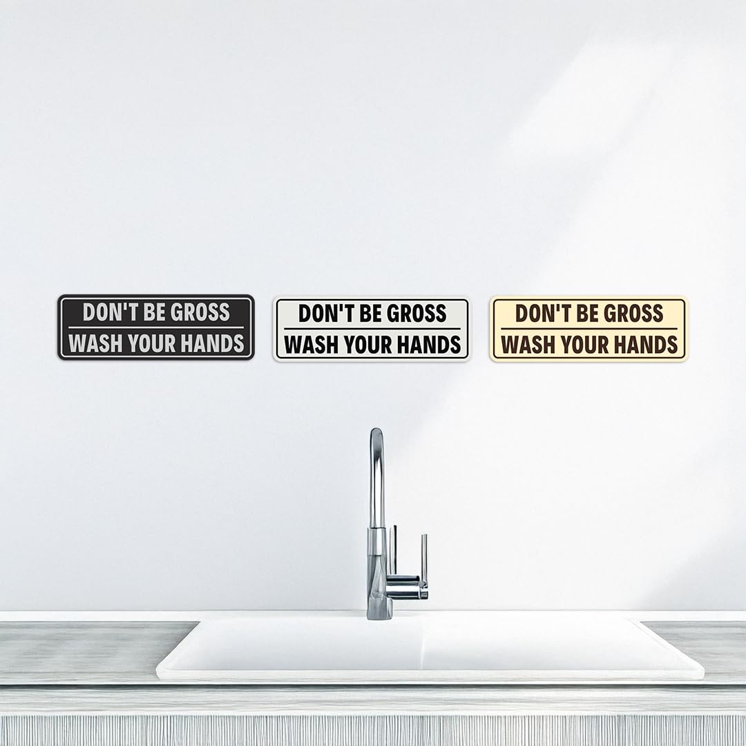 'Don't Be Gross' | Wash Your Hands znak na drzwi/ścianę - szczotkowane złoto - mały
