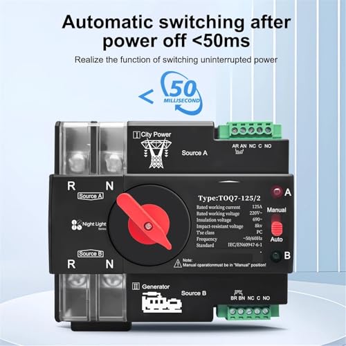 ATS inverseur de source automatique 4P 63A pour double alimentation électrique - 3
