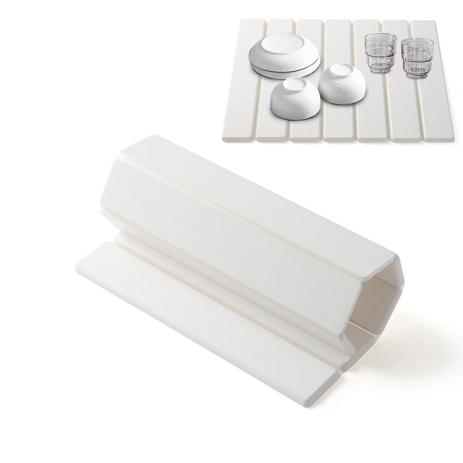 Carfond Drying Mat for Kitchen Counter,Stone Dish Drying Mat,Absorbent Quick Dry Collapsible Dish Mat for Dishes Bottles Cups,16