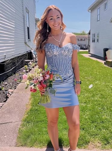 Lace Appliques Corset Homecoming Dresses for Teens 2025 Off Shoulder Short Pleated Tight Mini Prom Cocktail Gowns2