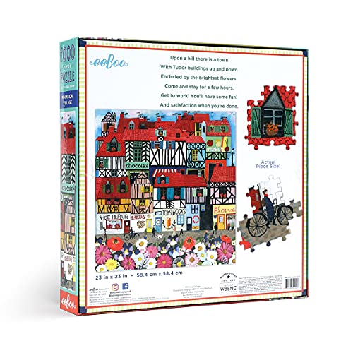 Eeboo: Piece And Love Whimsical Village 1000-Piece Square Adult Jigsaw Puzzle, Jigsaw Puzzle For Adults And Families, Includes Glossy, Sturdy Pieces And Minimal Puzzle Dust #TOP2